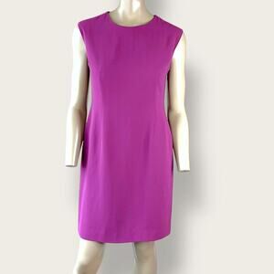 Petite Sophisticate Vintage Sleeveless Casual Chiffon Sheath Dress Size 6 Purple